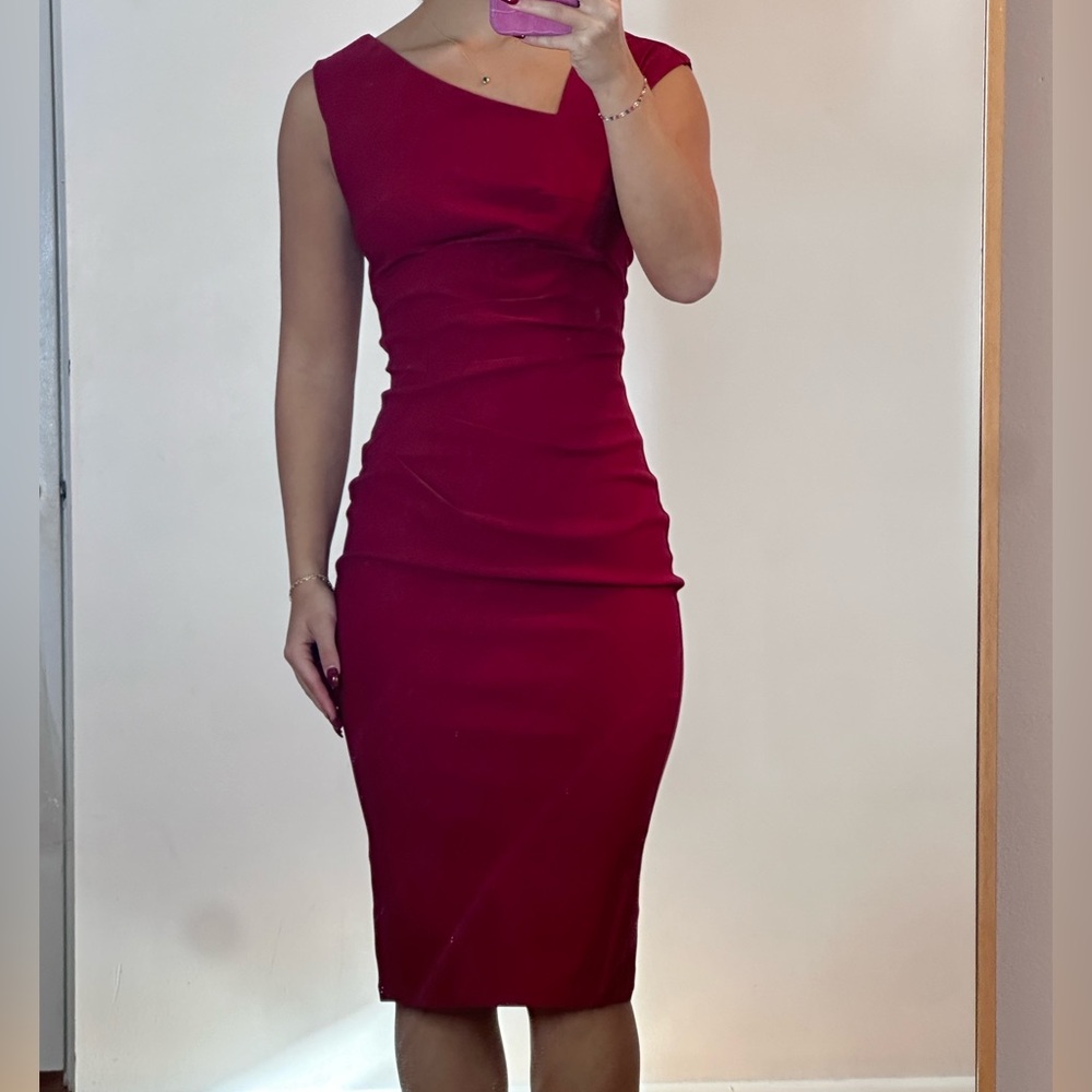 Muxxn Red/Burgandy Midi Dress Small